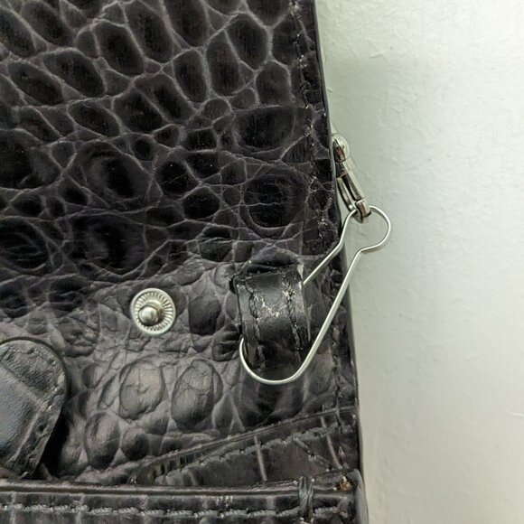 MICHAEL KORS JET SET CHARM LARGE WALLET ON A CHAIN BROWN  Leather Crocodile - Picture 16 of 16